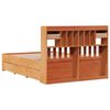 vidaXL Bookcase Bed without Mattress Wax Brown 150x200 cm King Size Solid Wood Pine