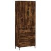 vidaXL Highboard Smoked Oak 69,5x34x180 cm Engineered Wood