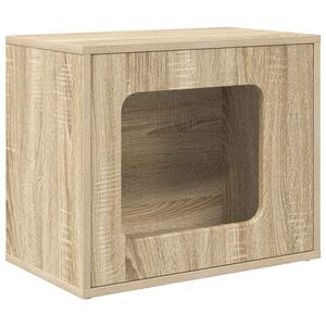 vidaXL Cat House Sonoma Oak 51 x 30 x 42.5 cm Engineered Wood