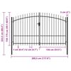vidaXL Fence Gate Woerden Double Door with Spike Top 299.5x224.5 cm