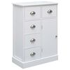 vidaXL Sideboard with 10 Drawers White 113x30x79 cm Wood