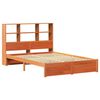 vidaXL Bookcase Bed Frame Wax Brown 160 x 200 cm Solid Pine Wood