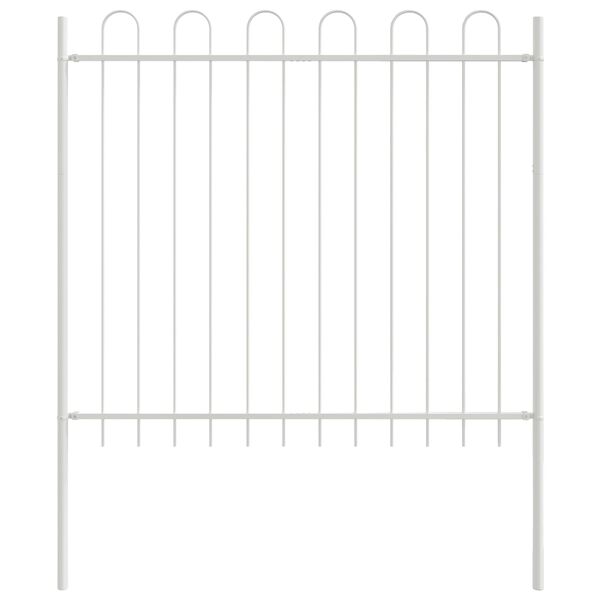 vidaXL Garden Fence 3 pcs White 5.1 x 0.8 m Powder-coated Steel