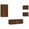 vidaXL 4 Piece TV Wall Cabinets with LED Lights Brown Oak