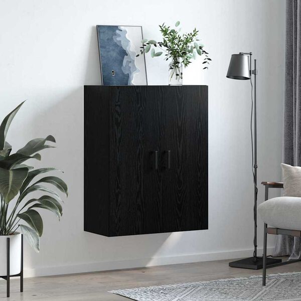 vidaXL Wall Cabinet Black Oak 69.5 x 34 x 90 cm Engineered Wood