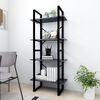 vidaXL 4-Tier Book Cabinet Grey 60x30x140 cm Engineered Wood