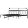 vidaXL Metal Bed Frame without Mattress with Headboard Black 200x200cm
