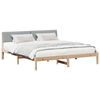 vidaXL Bed frame Brown and light grey 200 x 200 cm Solid pine wood