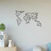 Homemania Wall Decoration World 100x58 cm Steel Black