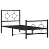 vidaXL Metal Bed Frame without Mattress with Footboard Black 80x200cm