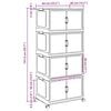 vidaXL Stackable Storage Box with Wheels 4-Tier 75 L 64x40x141.5 cm