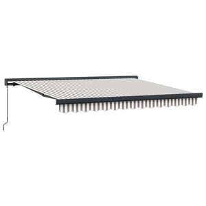vidaXL Retractable Awning Light Grey and White 400 x 300 cm