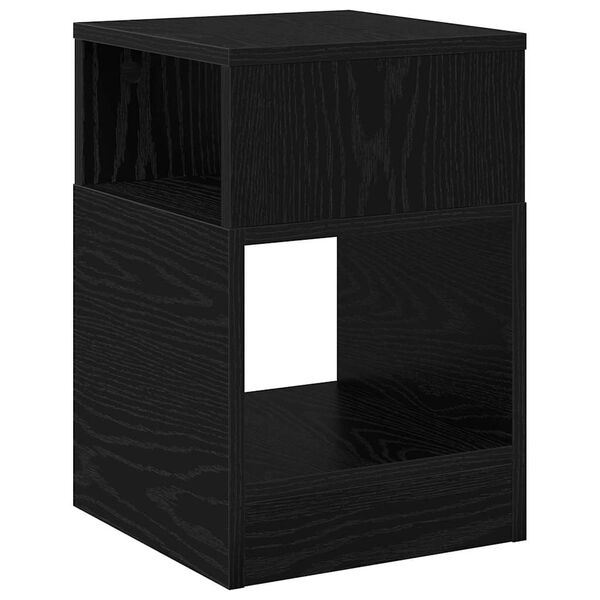 vidaXL End Table Black Oak 30.5 x 30 x 45 cm Engineered Wood