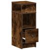 vidaXL Bedside Cabinet with Drawer Smoked Oak 25x31x66 cm
