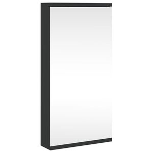 vidaXL Corner Bathroom Mirror Cabinet Black 30x24x60 cm