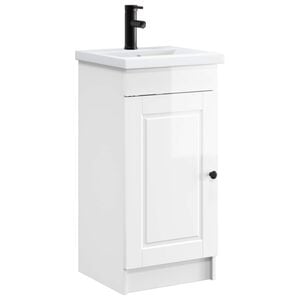vidaXL Bathroom Vanity with Sink High Gloss White 42 x 40 x 84.5 cm