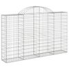 vidaXL Arched Gabion Baskets 13 pcs 200x30x120/140 cm Galvanised Iron