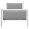 vidaXL Bed Frame with Headboard Light Grey 100 x 200 cm Fabric