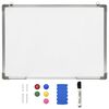 vidaXL Magnetic Dry-erase Whiteboard White 70x50 cm Steel