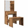 vidaXL Dressing Table Set with LED Old Wood Engineered Wood