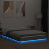 vidaXL Bed Frame with LED Lights without Mattress Concrete Grey 120x200cm