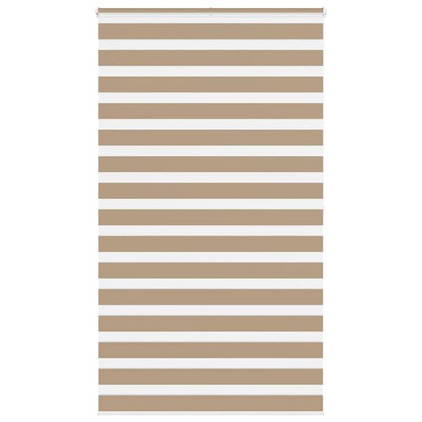 vidaXL Zebra Blind Sand Brown 130x200 cm Fabric Width 125.9 cm Polyester