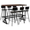 vidaXL Bar Set 7 Piece Solid Reclaimed Wood Multicolour