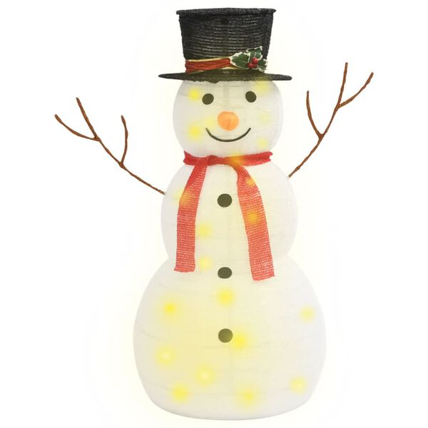 vidaXL Decorative Christmas Snowman Figure with LED Luxury Fabric 90cm
