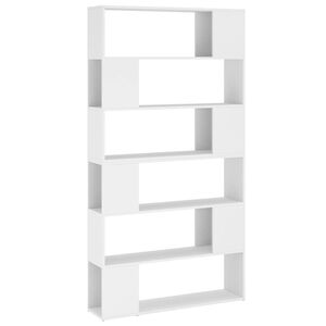 vidaXL Book Cabinet Room Divider | White | Engineered wood | 100x24x188 cm