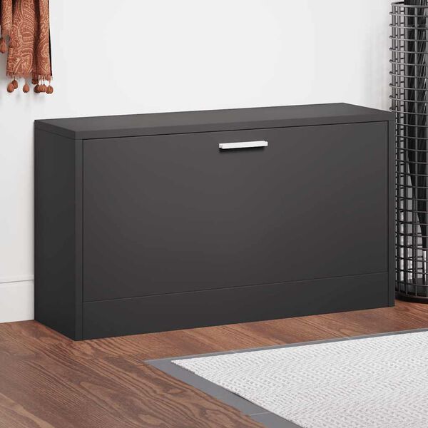 vidaXL Shoe Bench Black 80x24x45 cm Engineered Wood