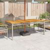 vidaXL Garden Table Grey 180x90x75 cm Poly Rattan Acacia Wood