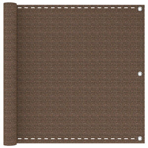 vidaXL Balcony Screen Brown 75 x 700 cm HDPE and Aluminium