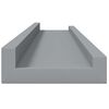 vidaXL Picture Frame Ledge Shelves 2 pcs Grey 60x9x3 cm MDF