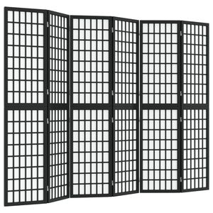 vidaXL Folding 6-Panel Room Divider Japanese Style 240x170 cm Black