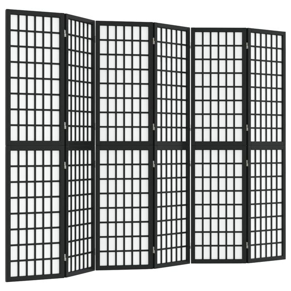 vidaXL Folding 6-Panel Room Divider Japanese Style 240x170 cm Black