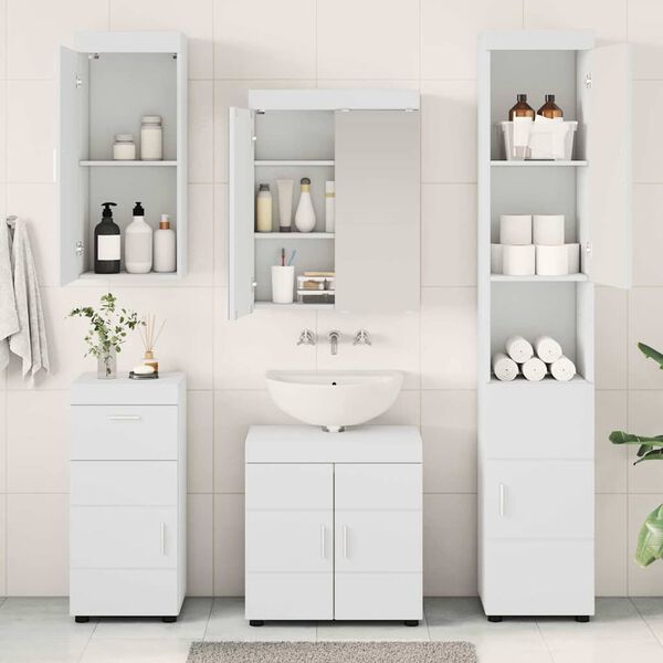 vidaXL Bathroom Furniture Set with Drawer TULUM White Engineered Wood