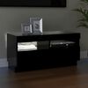 vidaXL TV Cabinet with LED Lights Black 80x35x40 cm