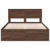 vidaXL Bed Frame with Headboard Brown Oak 140 x 200 cm Solid Pine Wood