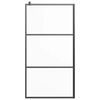 vidaXL Walk-in Shower Wall 100x195 cm Frosted ESG Glass Black