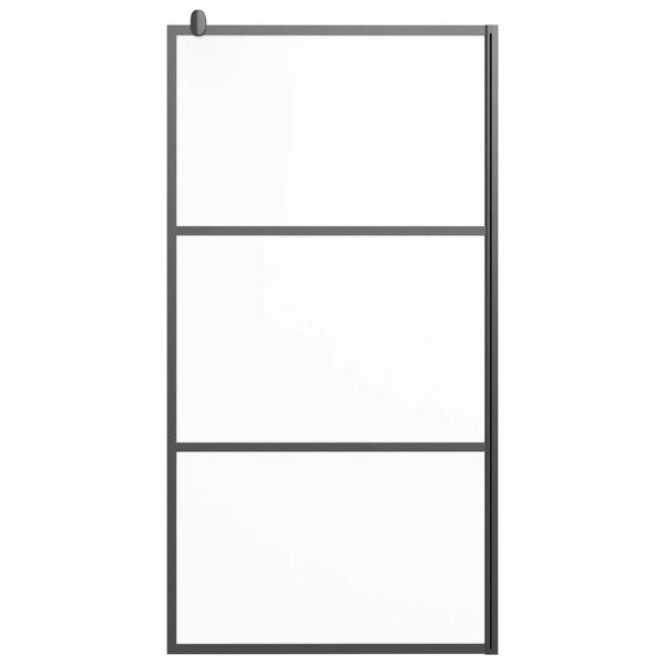 vidaXL Walk-in Shower Wall 100x195 cm Frosted ESG Glass Black