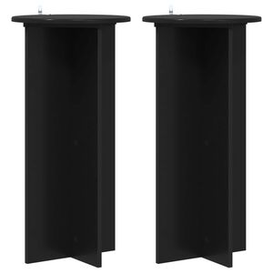 vidaXL Plant Stand 2 pcs Black 40 x 40 x 80 cm Engineered Wood