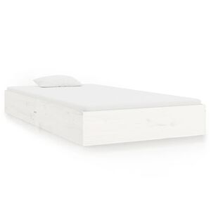vidaXL Bed Frame without Mattress White Solid Wood 90x200 cm