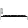 vidaXL Metal Bed Frame without Mattress with Headboard Black 120x200cm
