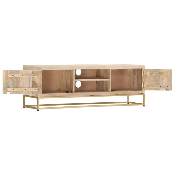 vidaXL TV Cabinet Gold 120x30x40 cm Solid Mango Wood