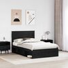 vidaXL Bed Frame with Headboard Black 120 x 190 cm Solid Pine Wood