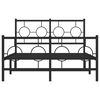 vidaXL Metal Bed Frame without Mattress with Footboard Black 120x190cm