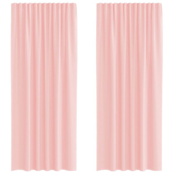 vidaXL Voile Curtains with Rod Pockets 2 pcs Pink