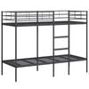 vidaXL Bunk Bed without Mattress Black 75x190 cm Small Single Steel