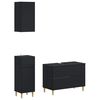 vidaXL 3 Piece Bathroom Cabinet Set ARNHEM Black Engineered Wood