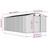 vidaXL Garden Shed 257x489x181 cm Metal Grey